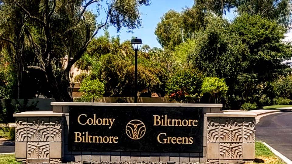 Arizona Biltmore Estates Colony Biltmore & Biltmore Greens Monument Sign